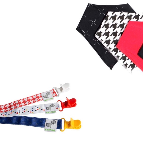 Billy Goat Drool Bibs with pacifier clips Sets - Picture 7 of 8